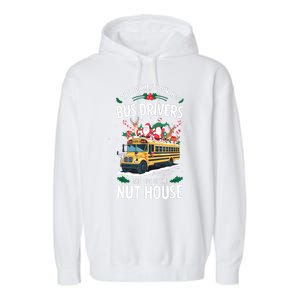 Christmas The Jolliest Bunch Of Bus Driver This Side Of The Nut House Gift Garment-Dyed Fleece Hoodie