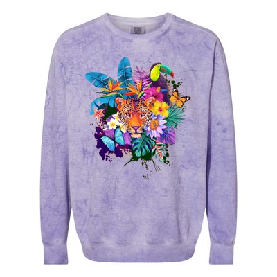 Colorful Tropical Jungle Animals Colorblast Crewneck Sweatshirt