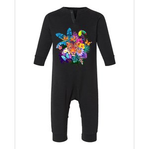 Colorful Tropical Jungle Animals Infant Fleece One Piece