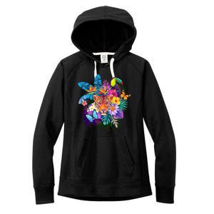 Colorful Tropical Jungle Animals Women's Fleece Hoodie