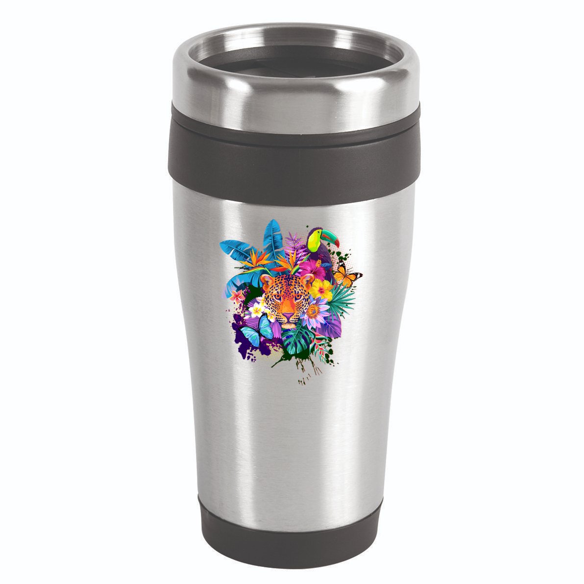 Colorful Tropical Jungle Animals 16oz Travel Tumbler