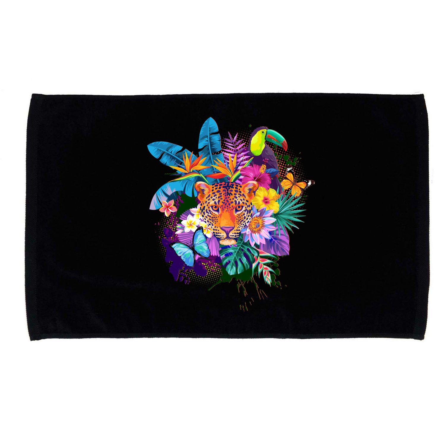Colorful Tropical Jungle Animals Microfiber Hand Towel