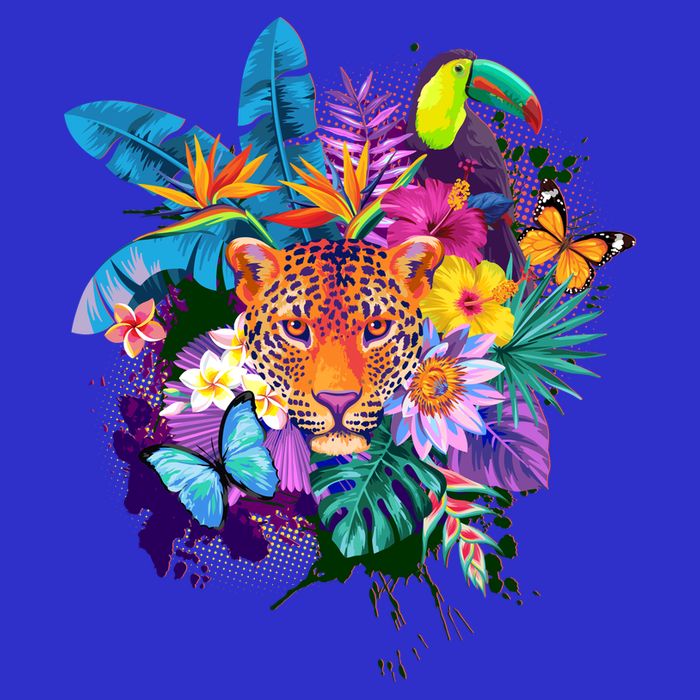 Colorful Tropical Jungle Animals Apron