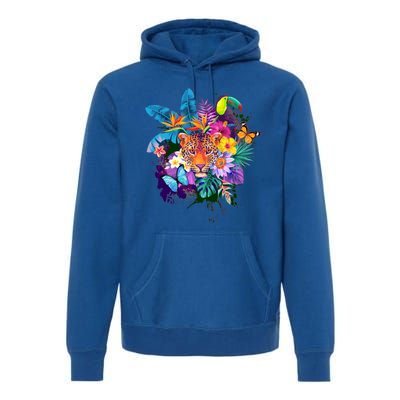 Colorful Tropical Jungle Animals Premium Hoodie