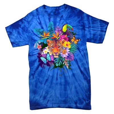 Colorful Tropical Jungle Animals Tie-Dye T-Shirt