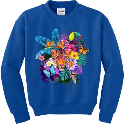 Colorful Tropical Jungle Animals Kids Sweatshirt