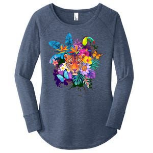 Colorful Tropical Jungle Animals Women's Perfect Tri Tunic Long Sleeve Shirt