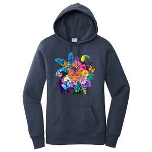 Colorful Tropical Jungle Animals Women's Pullover Hoodie