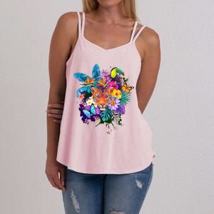 Colorful Tropical Jungle Animals Women's Strappy Tank