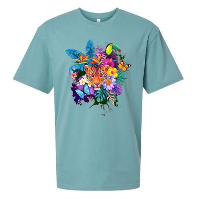 Colorful Tropical Jungle Animals Sueded Cloud Jersey T-Shirt