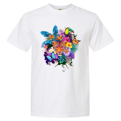 Colorful Tropical Jungle Animals Garment-Dyed Heavyweight T-Shirt