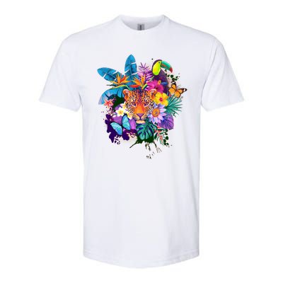 Colorful Tropical Jungle Animals Softstyle CVC T-Shirt