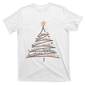 Christmas Tree Joy Love Peace Hope Faith T-Shirt