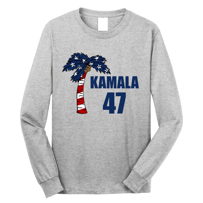 Coconut Tree Kamala 47 Usa Flag Long Sleeve Shirt