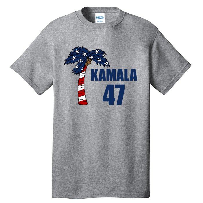 Coconut Tree Kamala 47 Usa Flag Tall T-Shirt