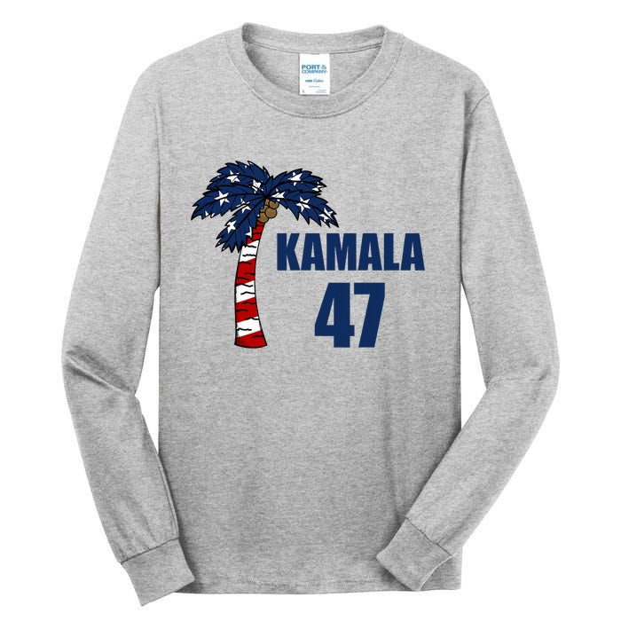 Coconut Tree Kamala 47 Usa Flag Tall Long Sleeve T-Shirt