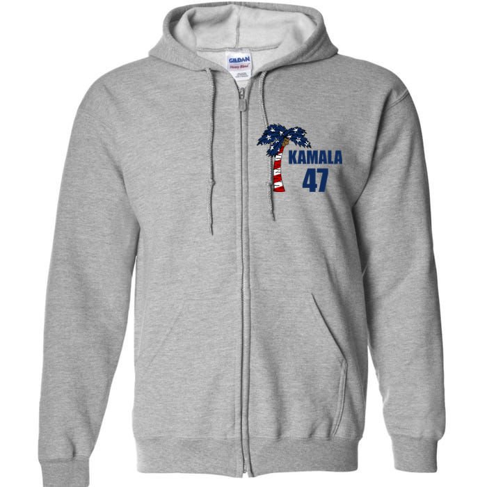 Coconut Tree Kamala 47 Usa Flag Full Zip Hoodie