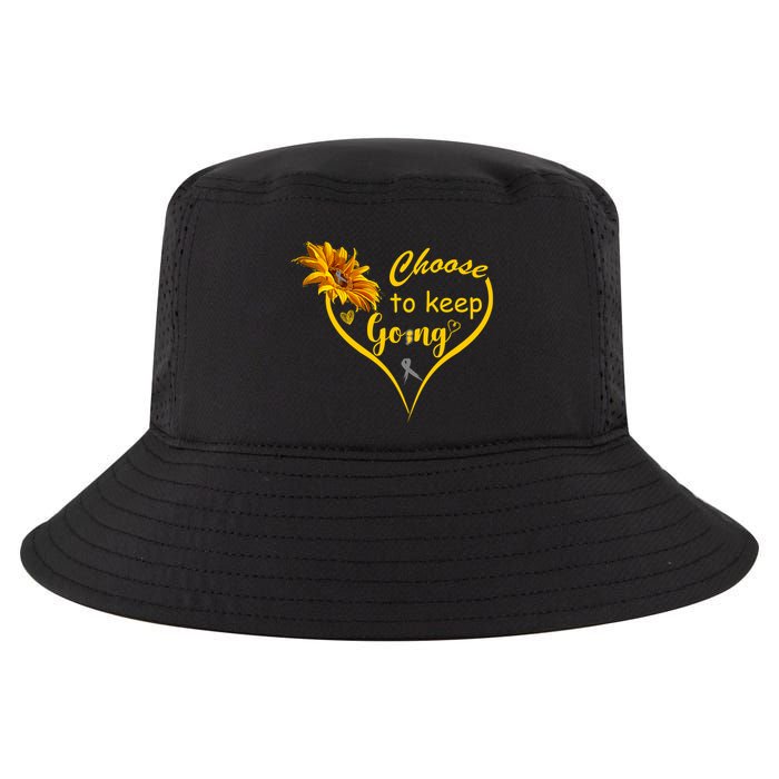 Choose To Keep Going Brain Cancer Awareness Cool Comfort Performance Bucket Hat