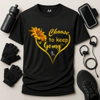 Choose To Keep Going Brain Cancer Awareness Cooling Performance Crew T-Shirt