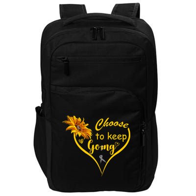Choose To Keep Going Brain Cancer Awareness Impact Tech Backpack