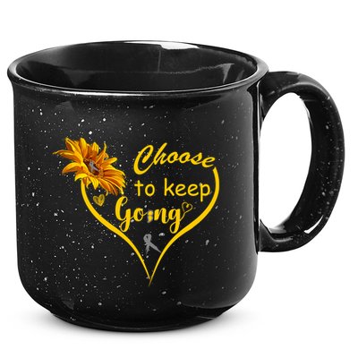 Choose To Keep Going Brain Cancer Awareness 15oz Campfire Ceramic Mug