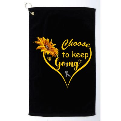 Choose To Keep Going Brain Cancer Awareness Golf Towel