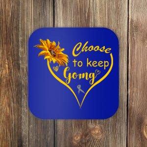 Choose To Keep Going Brain Cancer Awareness Coaster