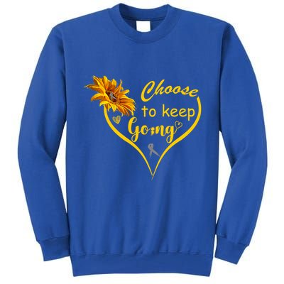 Choose To Keep Going Brain Cancer Awareness Tall Sweatshirt