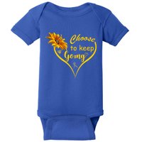 Choose To Keep Going Brain Cancer Awareness Baby Bodysuit