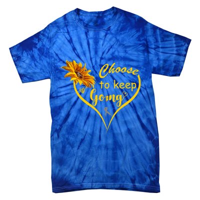 Choose To Keep Going Brain Cancer Awareness Tie-Dye T-Shirt