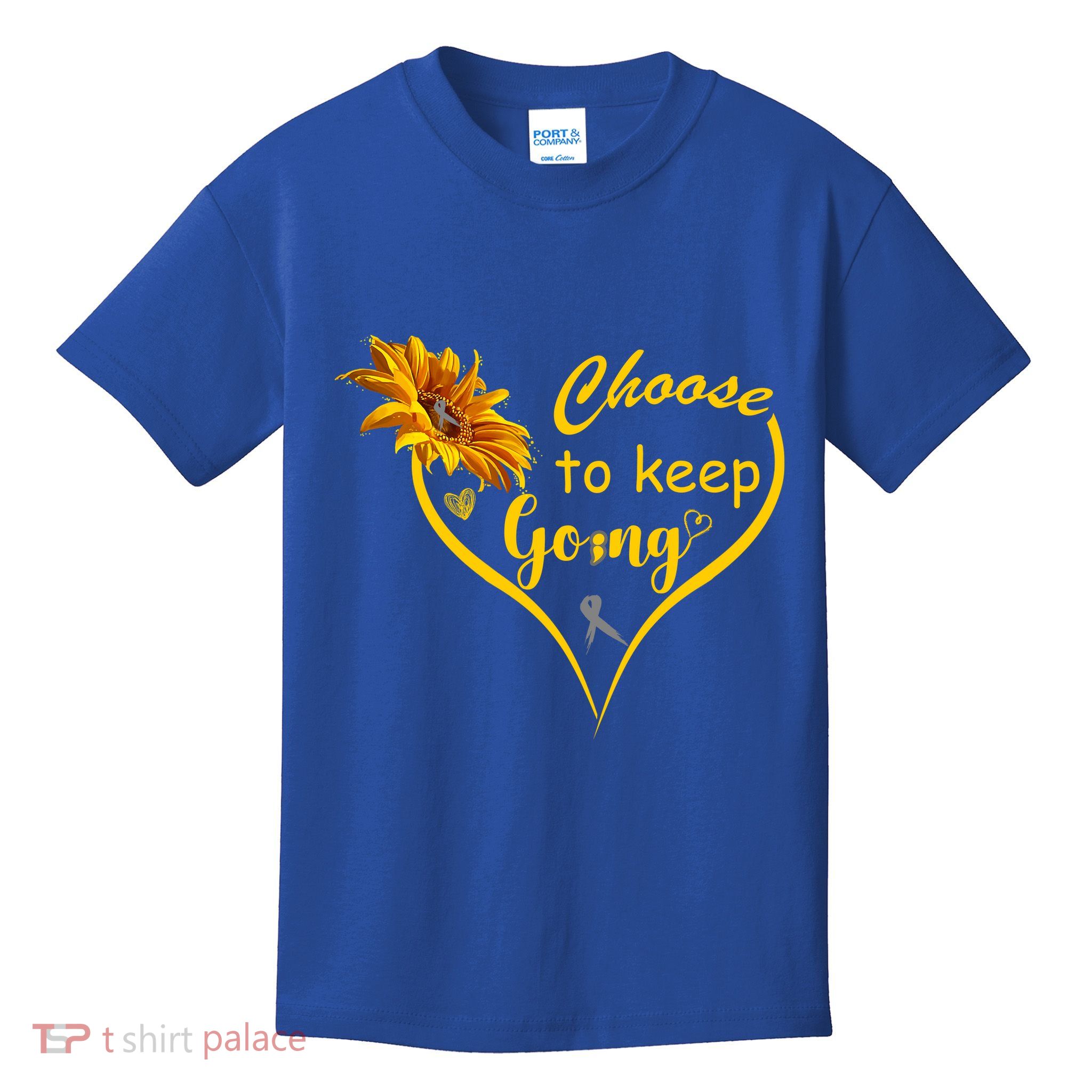 Choose To Keep Going Brain Cancer Awareness Kids T-Shirt