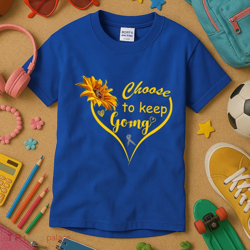 Choose To Keep Going Brain Cancer Awareness Kids T-Shirt