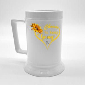 Choose To Keep Going Brain Cancer Awareness Beer Stein