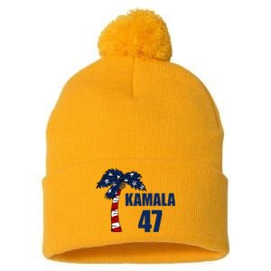 Coconut Tree Kamala 47 Usa Flag Pom Pom 12in Knit Beanie