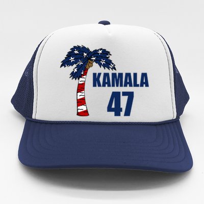 Coconut Tree Kamala 47 Usa Flag Trucker Hat