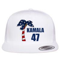 Coconut Tree Kamala 47 Usa Flag Flat Bill Trucker Hat