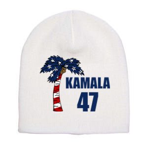 Coconut Tree Kamala 47 Usa Flag Short Acrylic Beanie