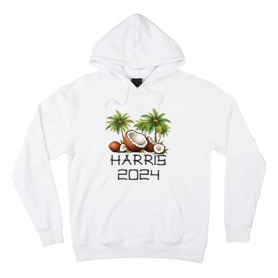 Coconut Tree Kamala Harris 2024 President Vote Blue Hoodie