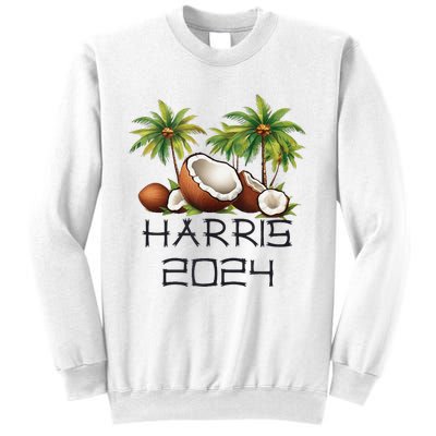 Coconut Tree Kamala Harris 2024 President Vote Blue Sweatshirt