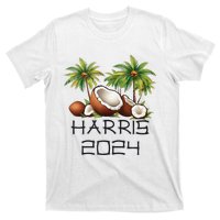 Coconut Tree Kamala Harris 2024 President Vote Blue T-Shirt