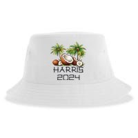 Coconut Tree Kamala Harris 2024 President Vote Blue Sustainable Bucket Hat