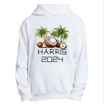 Coconut Tree Kamala Harris 2024 President Vote Blue Urban Pullover Hoodie