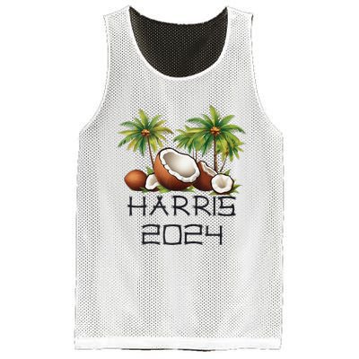 Coconut Tree Kamala Harris 2024 President Vote Blue Mesh Reversible Basketball Jersey Tank