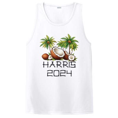 Coconut Tree Kamala Harris 2024 President Vote Blue PosiCharge Competitor Tank