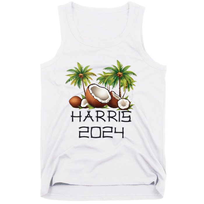 Coconut Tree Kamala Harris 2024 President Vote Blue Tank Top