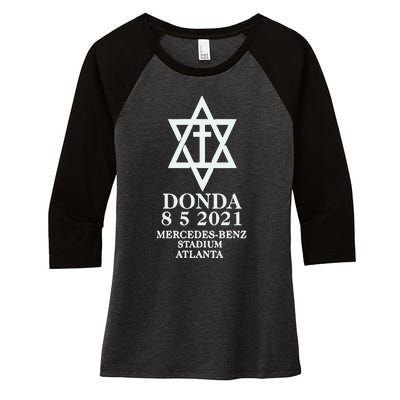 Chris Tyson Kanye West Donda Women's Tri-Blend 3/4-Sleeve Raglan Shirt