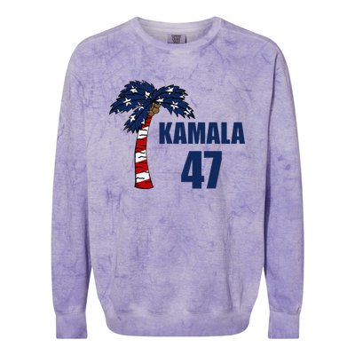 Coconut Tree Kamala 47 Usa Flag Colorblast Crewneck Sweatshirt