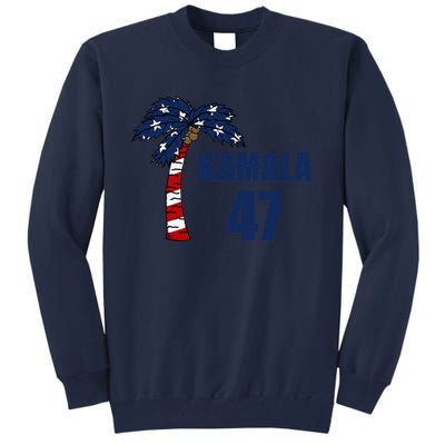 Coconut Tree Kamala 47 Usa Flag Tall Sweatshirt