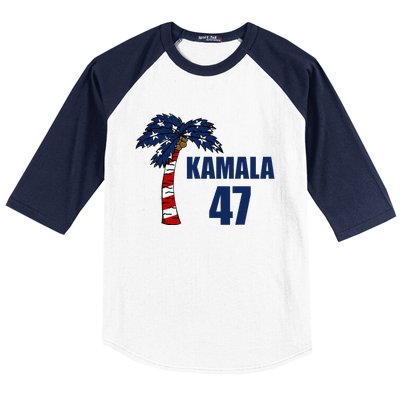 Coconut Tree Kamala 47 Usa Flag Baseball Sleeve Shirt