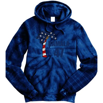 Coconut Tree Kamala 47 Usa Flag Tie Dye Hoodie